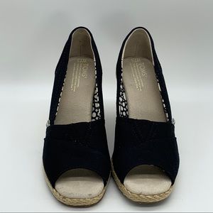 TOMS Calypso Canvas Toe Wedges